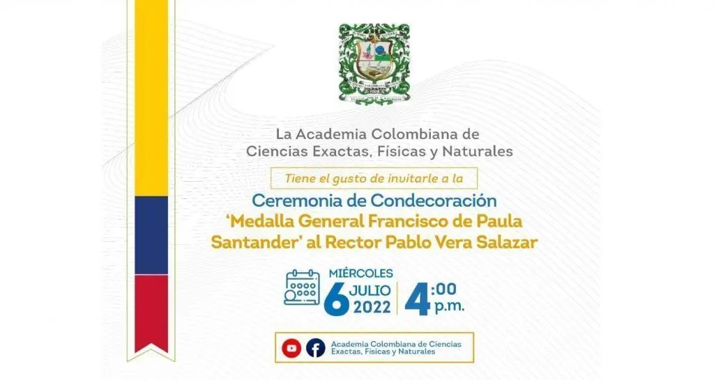 Rector de UNIMAGDALENA recibirá máxima distinción de la Academia Colombiana de Ciencias