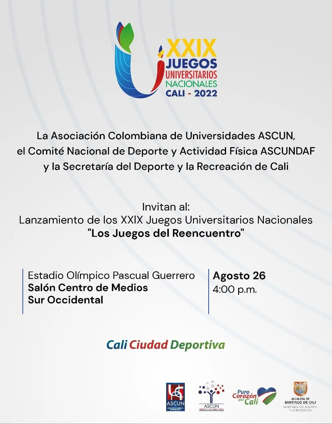 Lanzamiento de los Juegos Universitarios Nacionales 