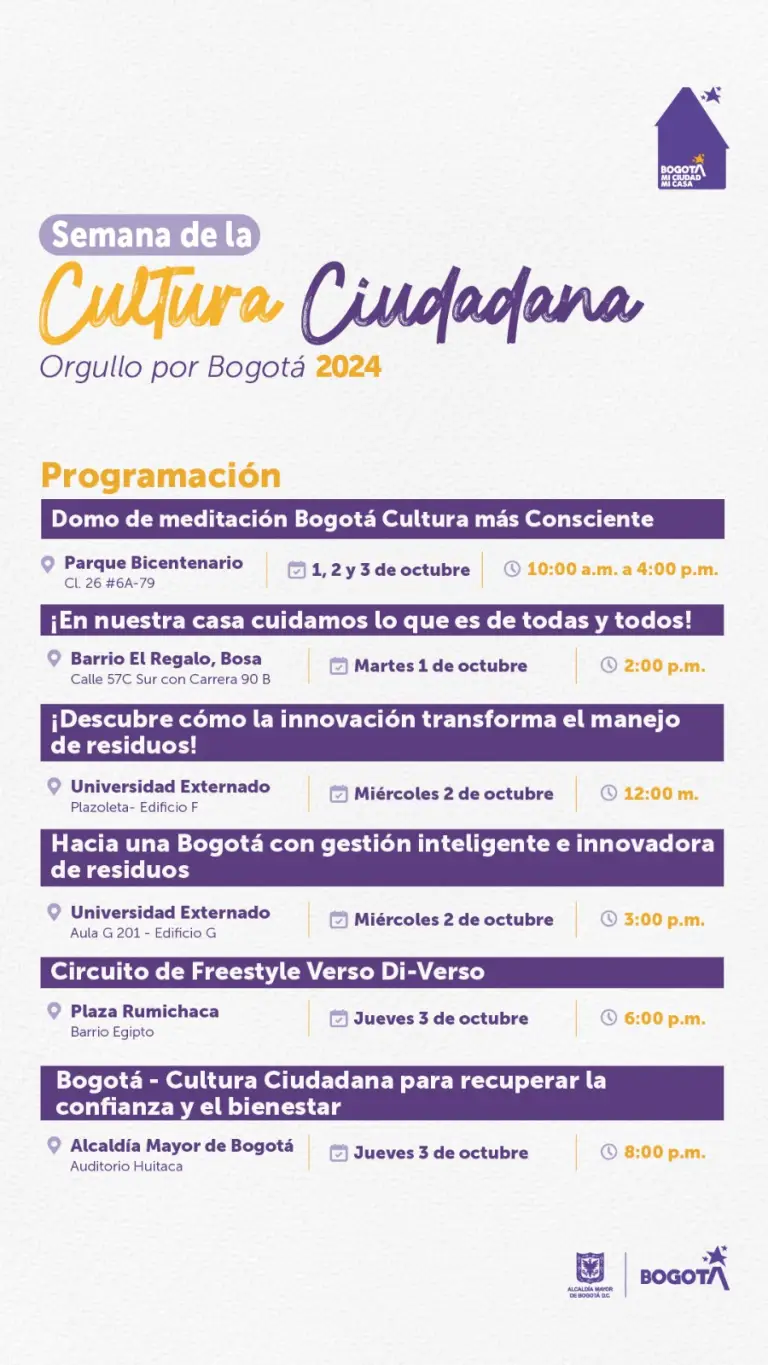 Agenda semana Cultura Ciudadana